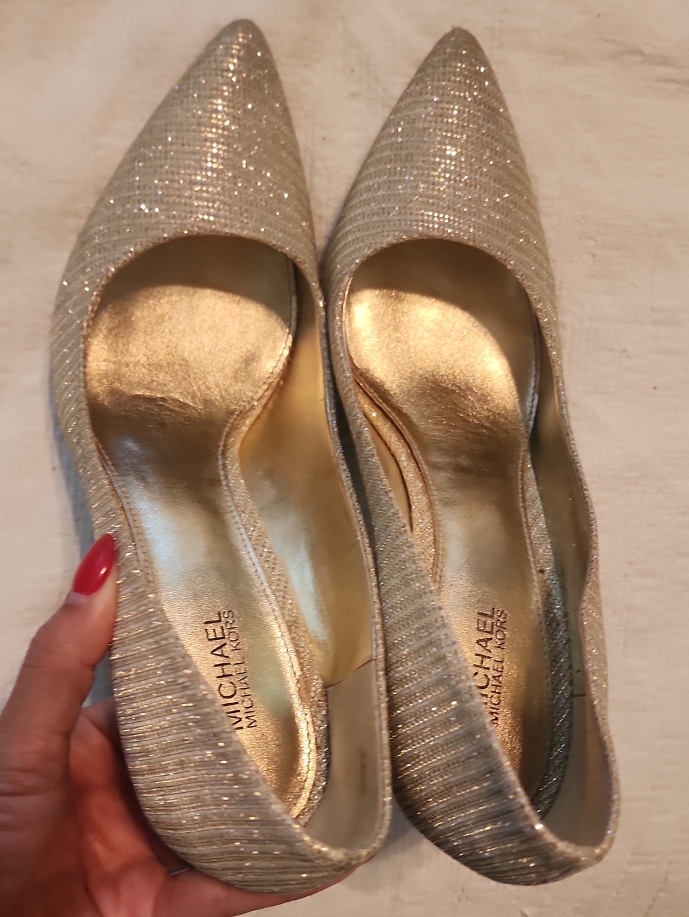 Michael Kors Sparkling Gold Pointed Toe Heels